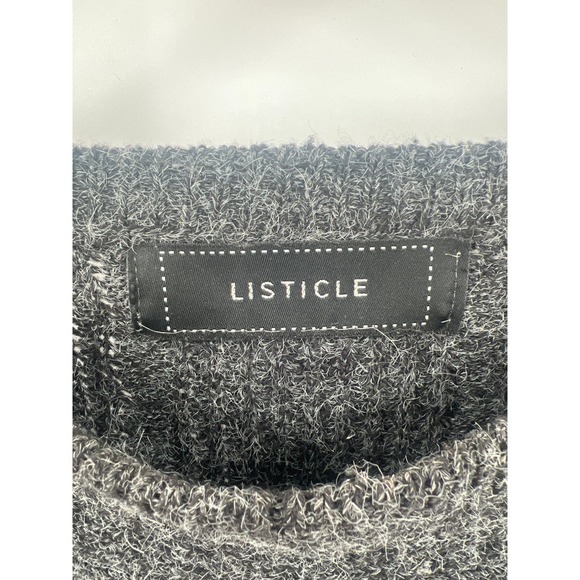 Listicle women's grey textured mohair wool oversized long sweater size large - Picture 4 of 5